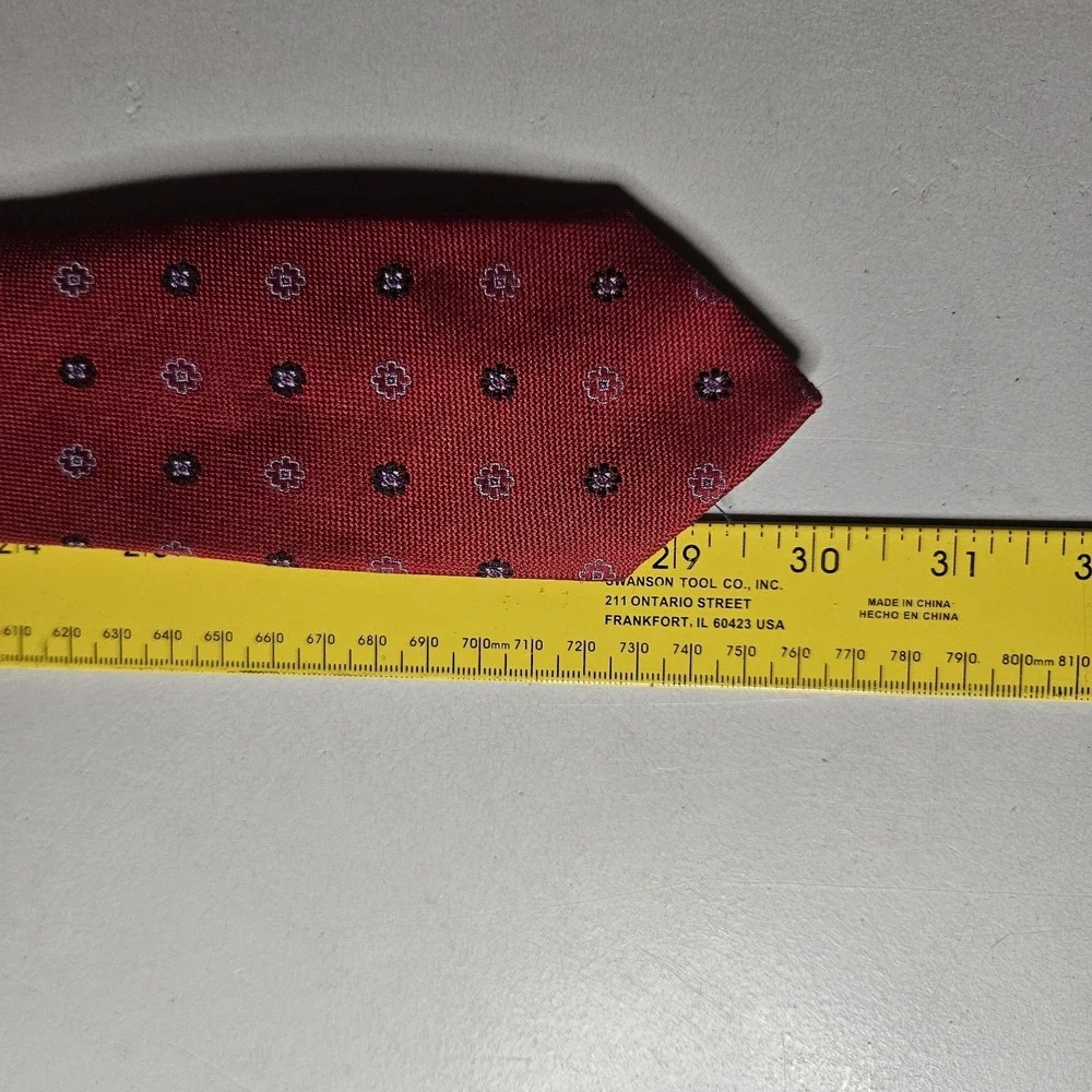 Tommy Hilfiger Mens Tie‎ One Size Silk Adjustable Floral Red